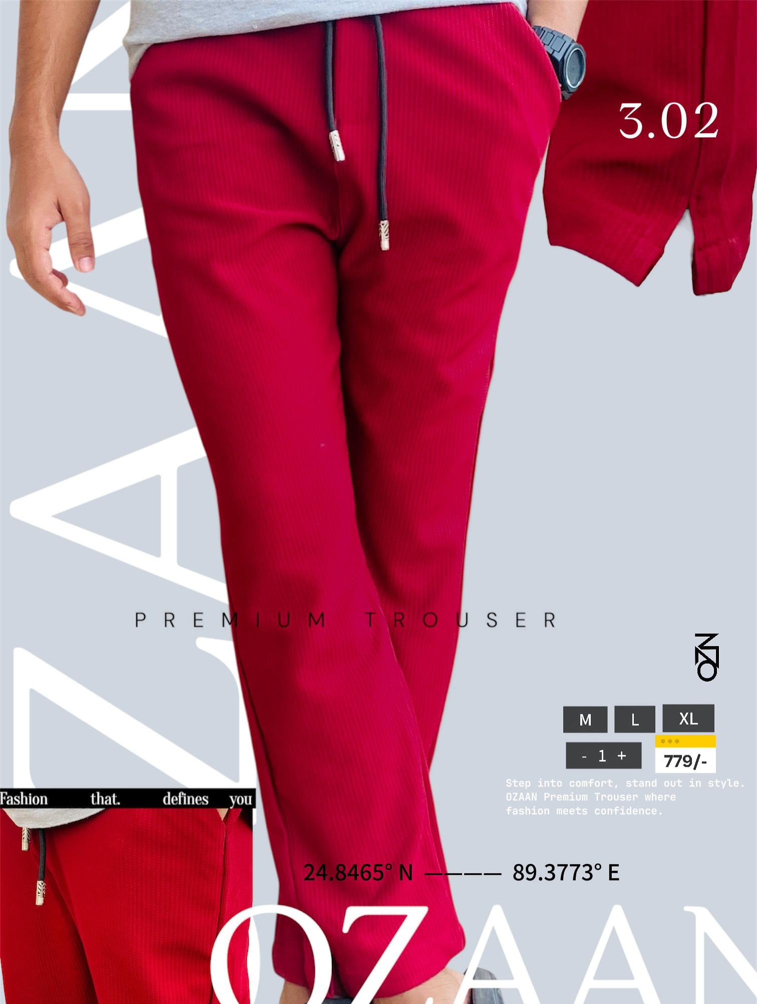 Maroon Classic Trousers