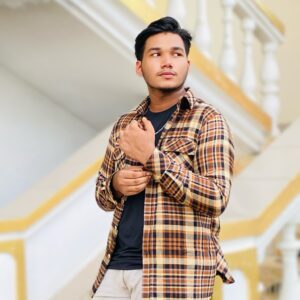 Home OZAAN Men's Classic Plaid Flannel Overshirt - Brown & Tan