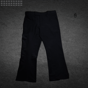 Home the heritage flare: men’s 90s vintage inspired relaxed formal trousers