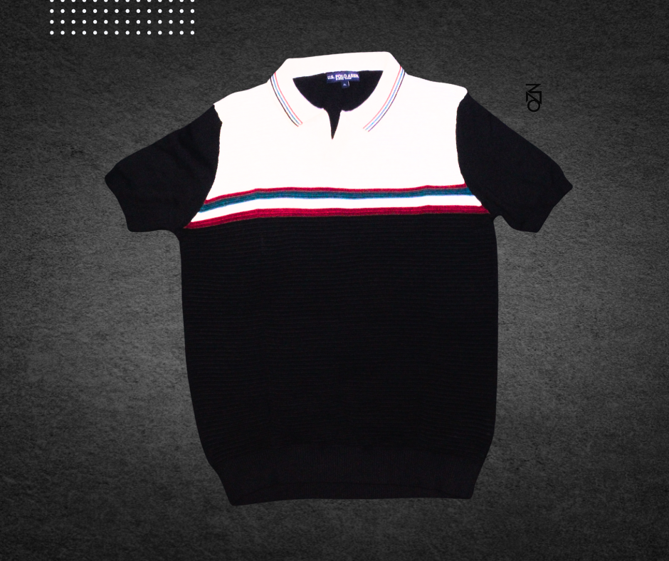 The Aristocrat Knit: Men’s Heritage Jacquard Polo in Obsidian & Bronze