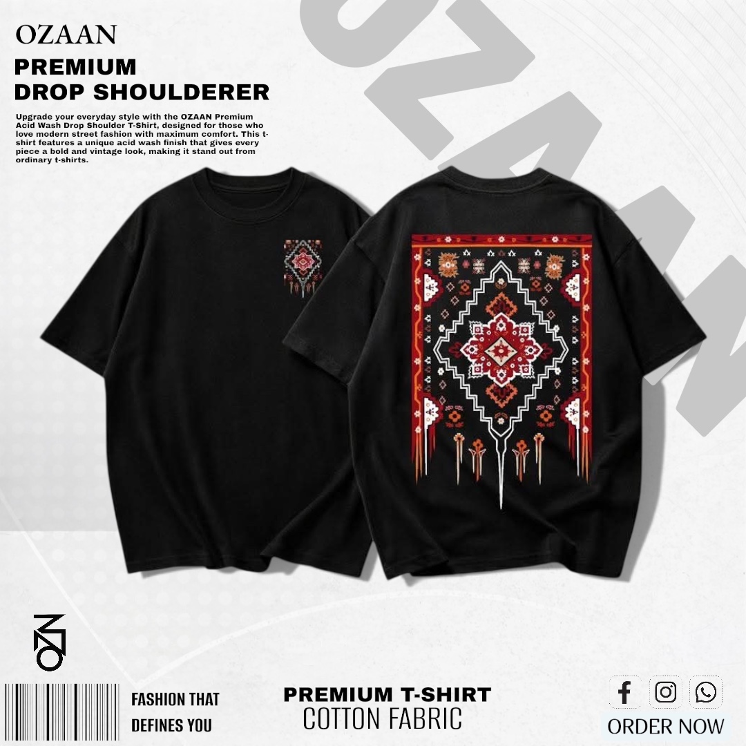 OZAAN Tribal Heritage Drop Shoulder T-Shirt